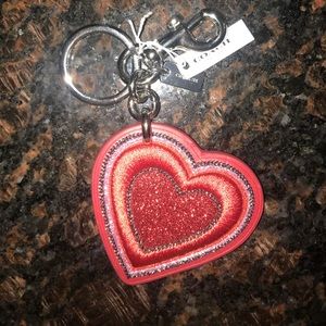 COACH PRETTY PRAIRIE RED HEART KEYCHAIN